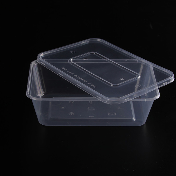 Disposable Pp Bento Lunch Box Clear Square Plastic Container With Lid
